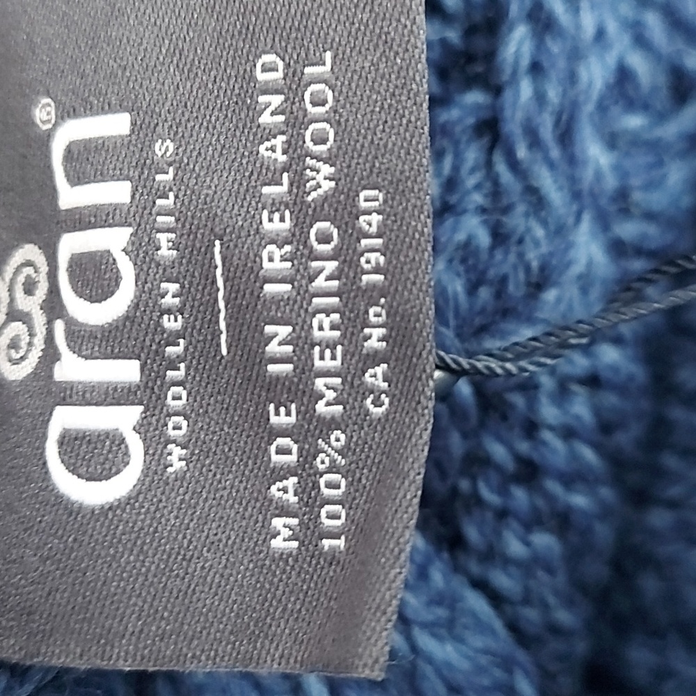 ARAN Woolen Mills PATCHWORK CARDIGAN WITH COLLAR - Picture 6 of 13